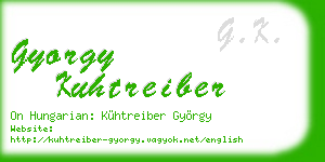gyorgy kuhtreiber business card