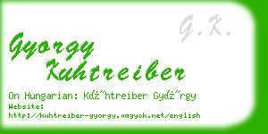 gyorgy kuhtreiber business card